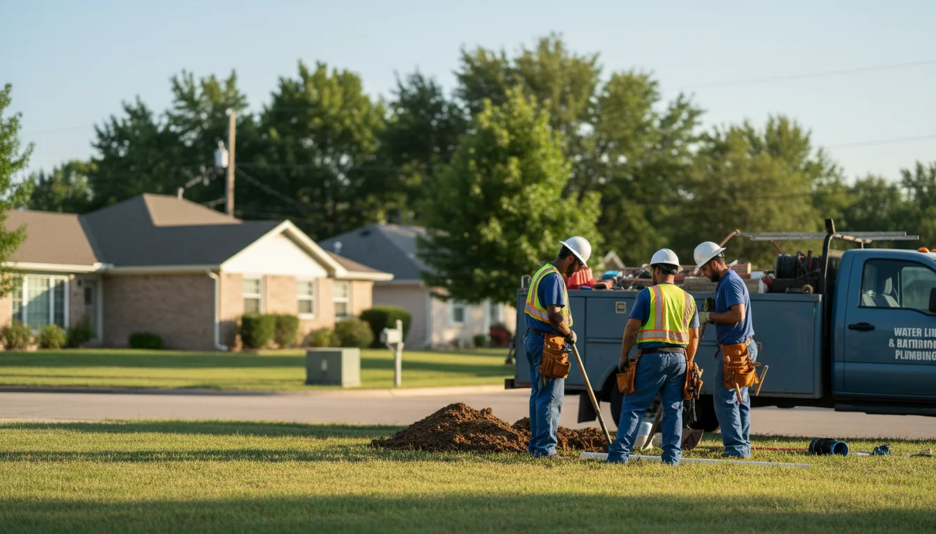 Residential water line and bathroom plumbing service in Deerfield, MO